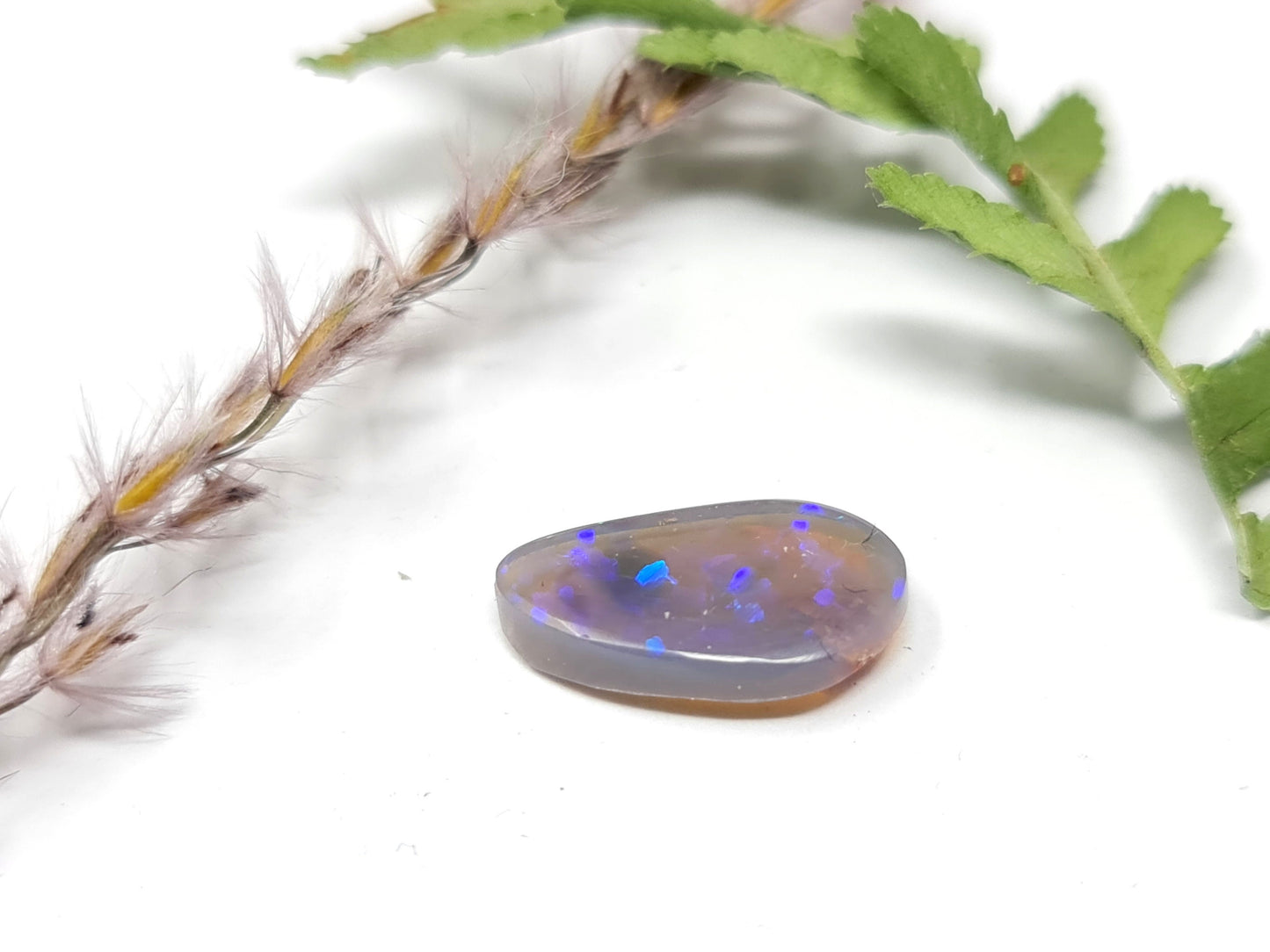Echter australischer Opal aus Lighting Ridge , black Crystal Opal, Cabochon 2,9ct 15x13x3mm
