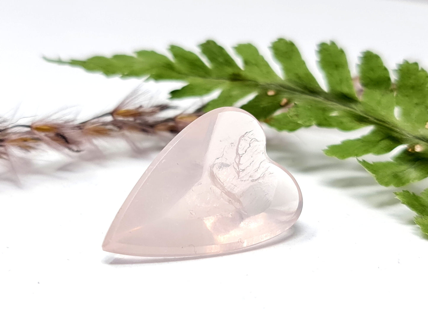 Nr33 Rosenquarz rosa Herz Spiegelschliff 22x15mm 11,47ct