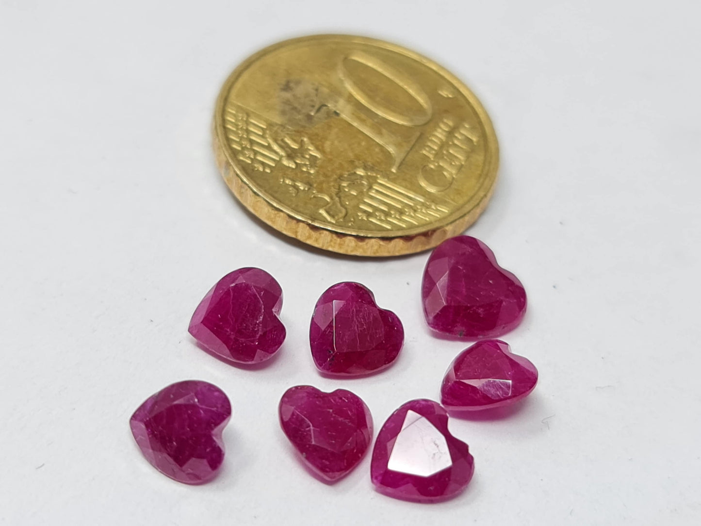 Nr.123 Facettiertes Rubinherz, rot, (Preis pro Stück)opak, 6-7mm