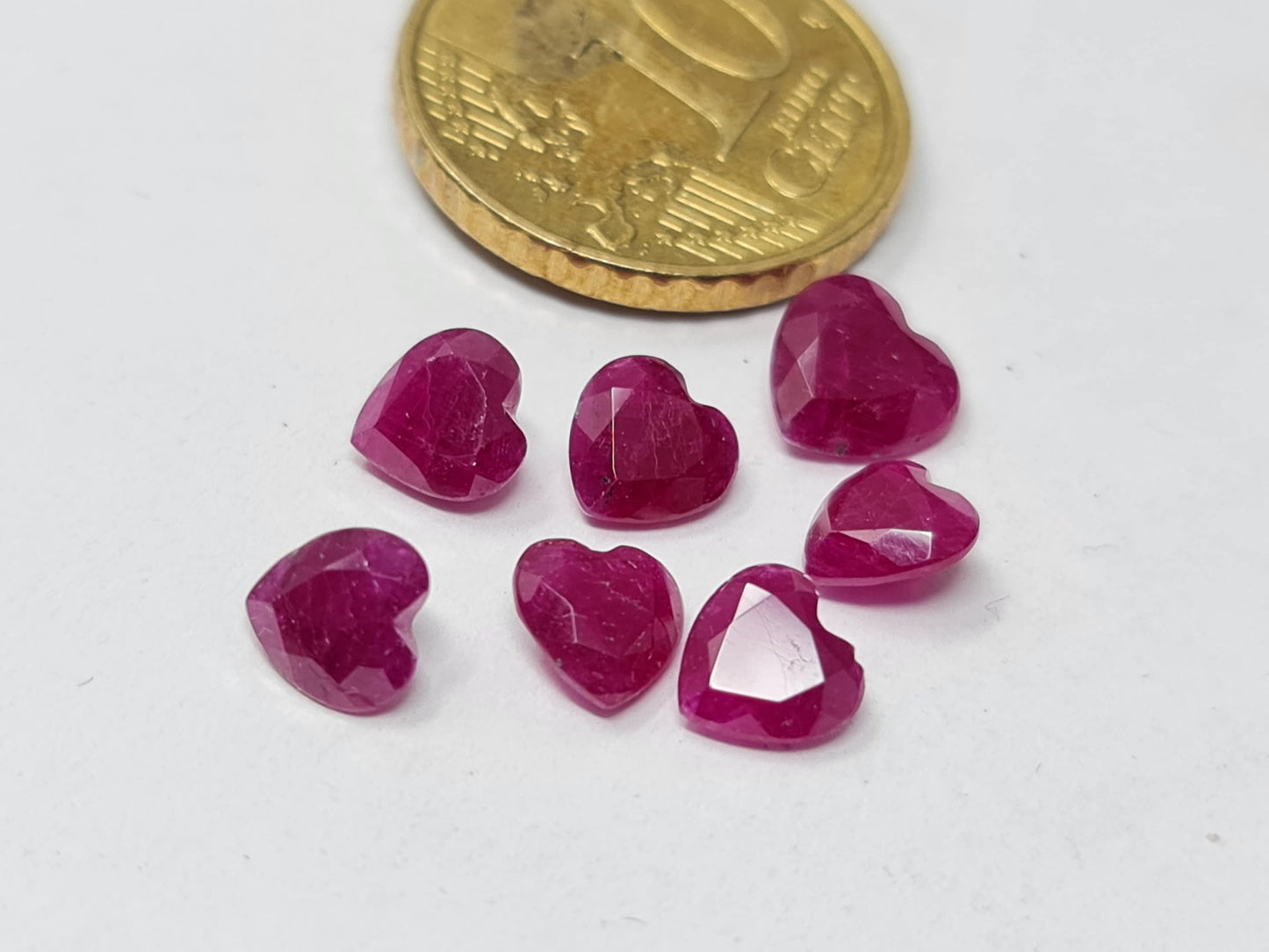 Nr.123 Facettiertes Rubinherz, rot, (Preis pro Stück)opak, 6-7mm