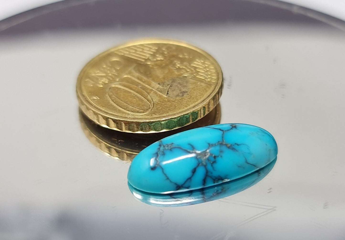 Nr.126 Ovaler Türkis Cabochons (stab.) , 19x8mm 5,48ct