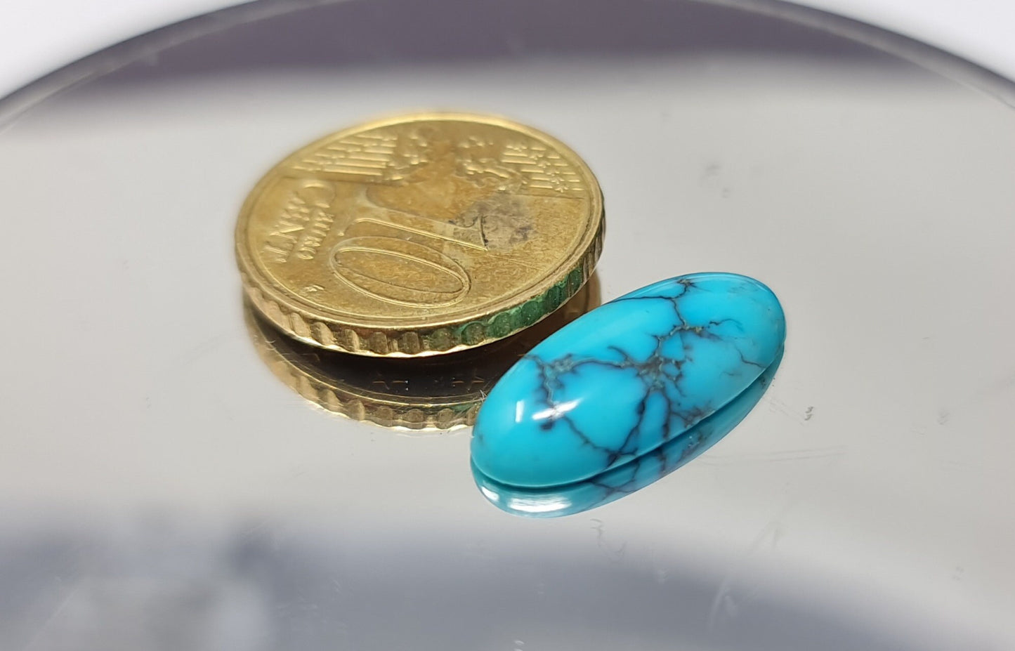 Nr.126 Ovaler Türkis Cabochons (stab.) , 19x8mm 5,48ct