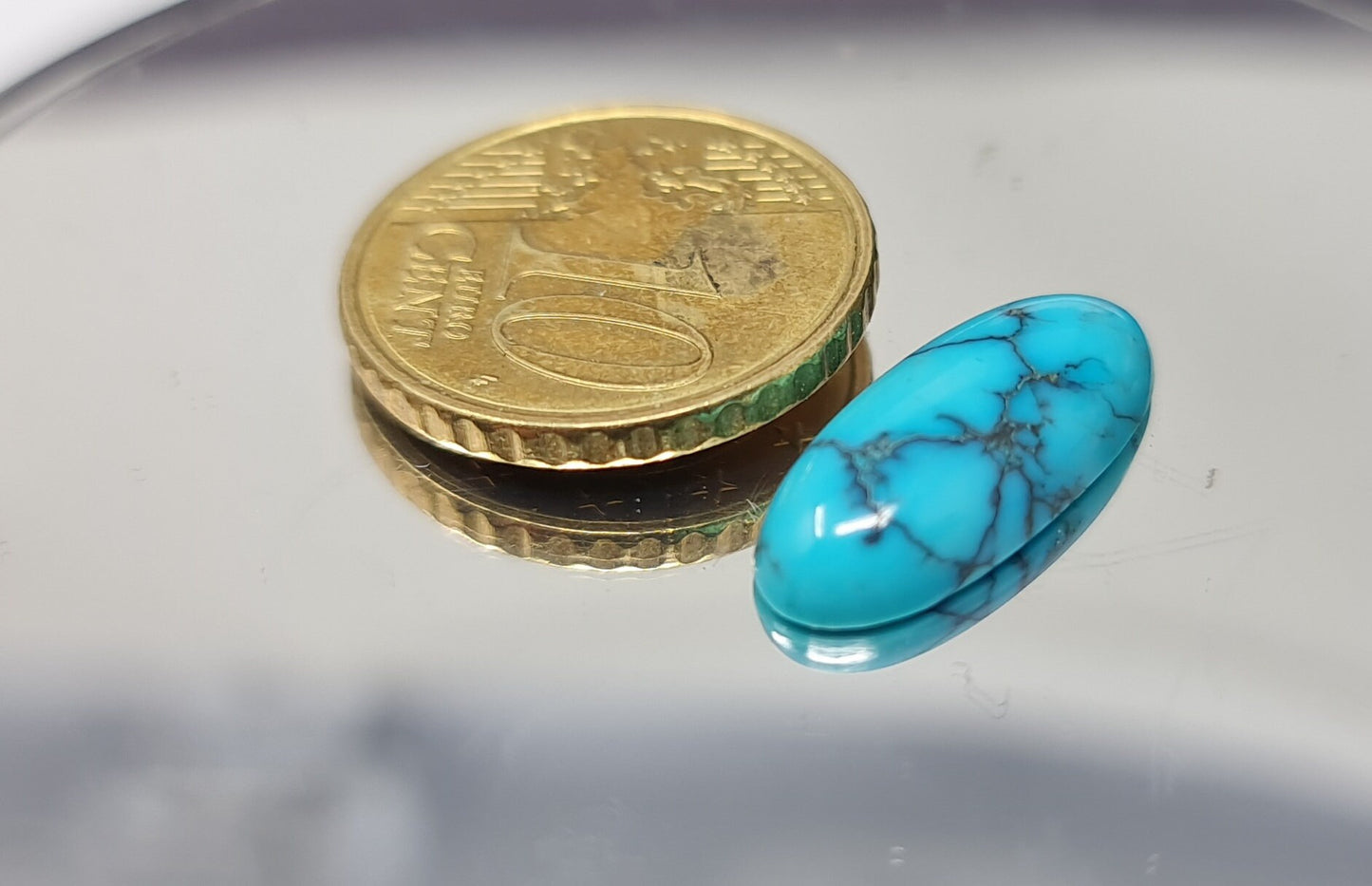 Nr.126 Ovaler Türkis Cabochons (stab.) , 19x8mm 5,48ct
