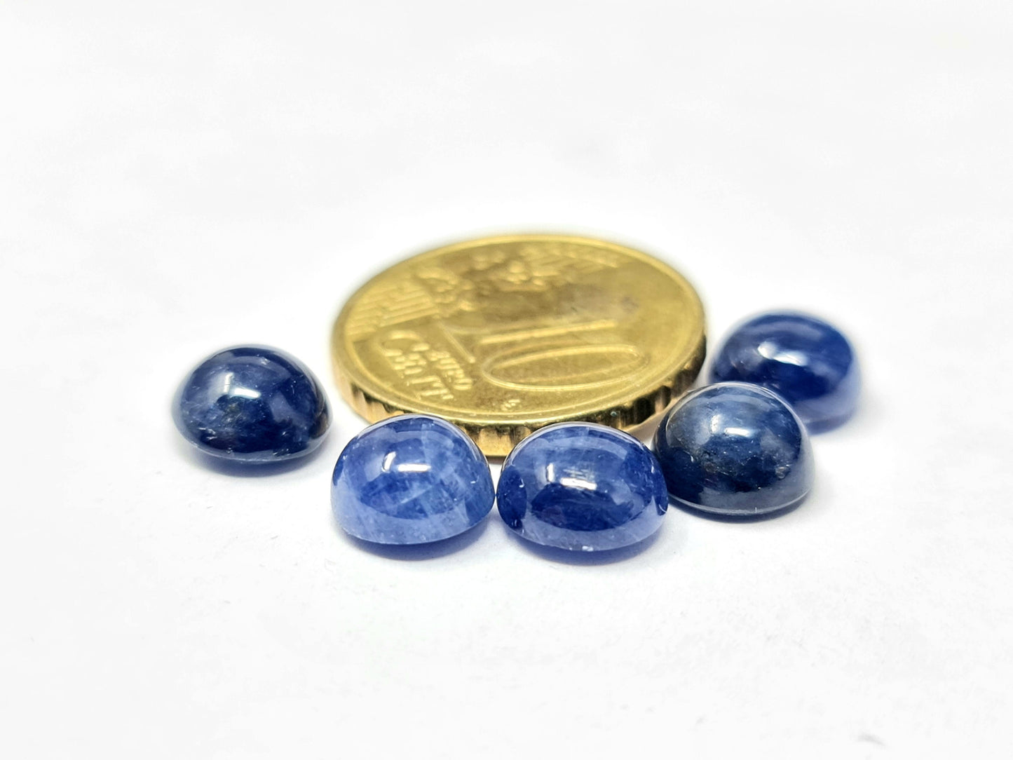 Nr. 112 Safir /Saphir Cabochons 8mm rund opak blau