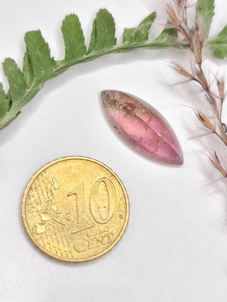 Bicolor Navette Turmalin Cabochon rosa grün 20,5x8,6mm 7,,18ct (Nr.344)