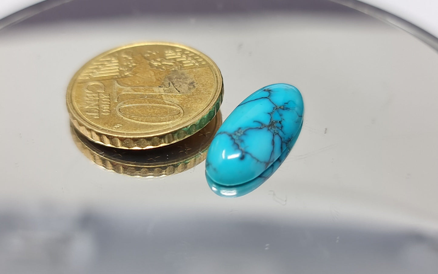 Nr.126 Ovaler Türkis Cabochons (stab.) , 19x8mm 5,48ct