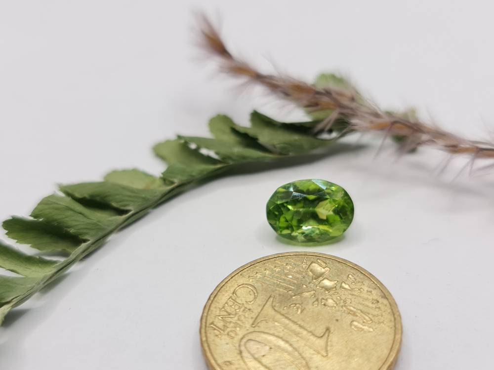 Nr.218 Peridot grün, oval facettiert 9,7x7mm 2,75ct