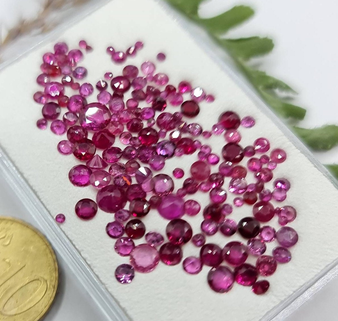 Nr.184 Rote, runde Rubine in verschiedenen Größen, 1-4mm 14,71ct