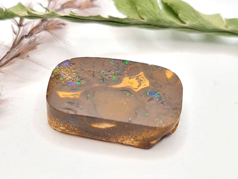 Echter australischer Boulderopal, Matrixopal grün braun 18,8x12,5mm 12,48ct (Nr.623)