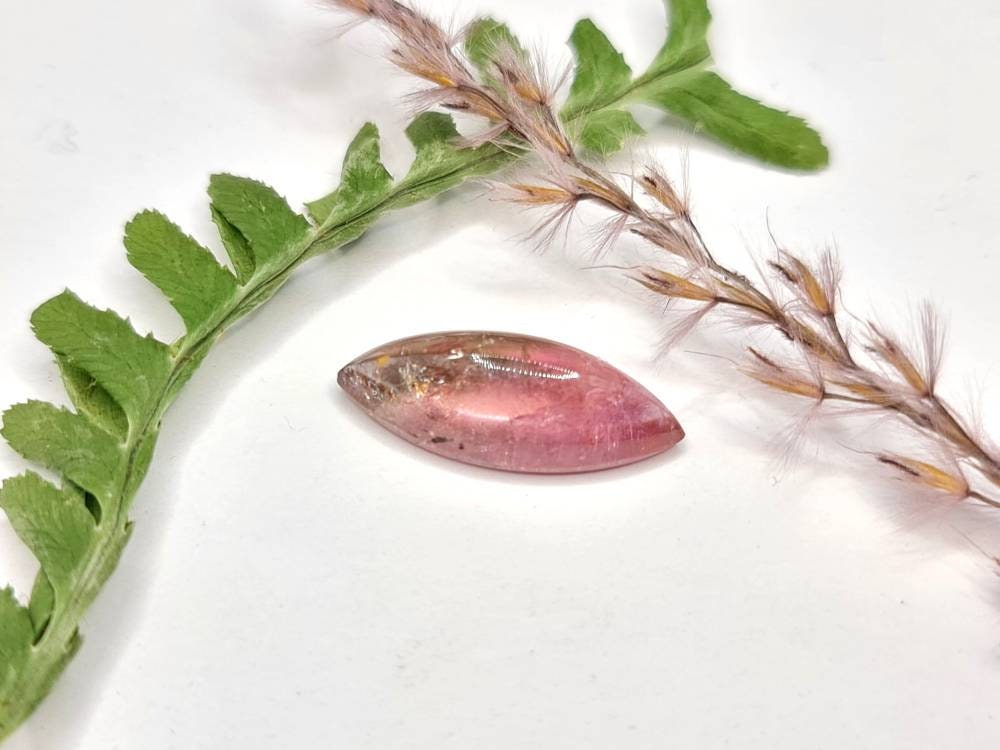 Bicolor Navette Turmalin Cabochon rosa grün 20,5x8,6mm 7,,18ct (Nr.344)