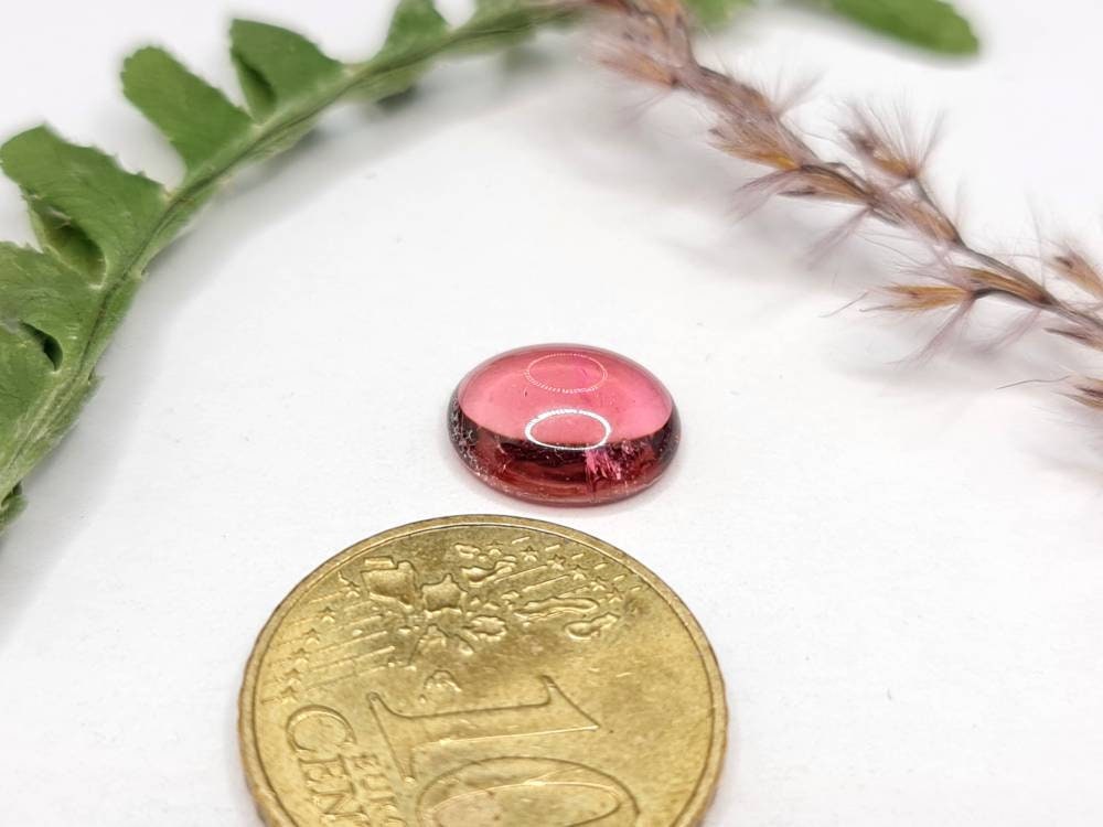 Ovaler Pink-Turmalin Cabochon, rosa Rubellit 10,5x8,7mm 2,68ct (Nr.352)