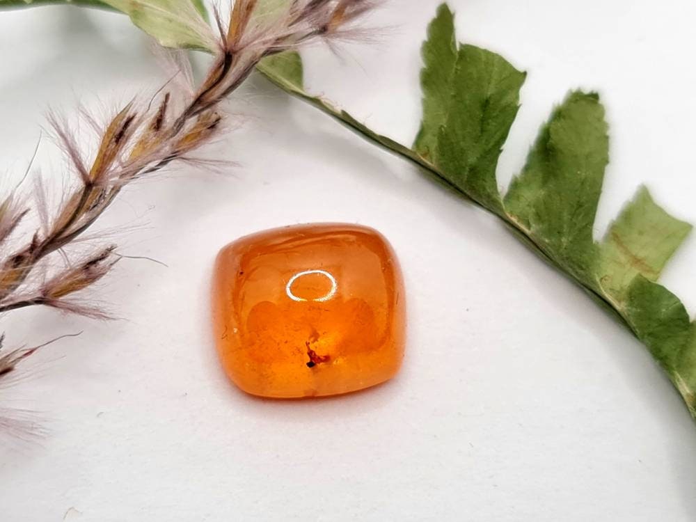 Rechteckiges Mandaringranat Cabochon orange 10,7x10mm 7,79ct (Nr.524)