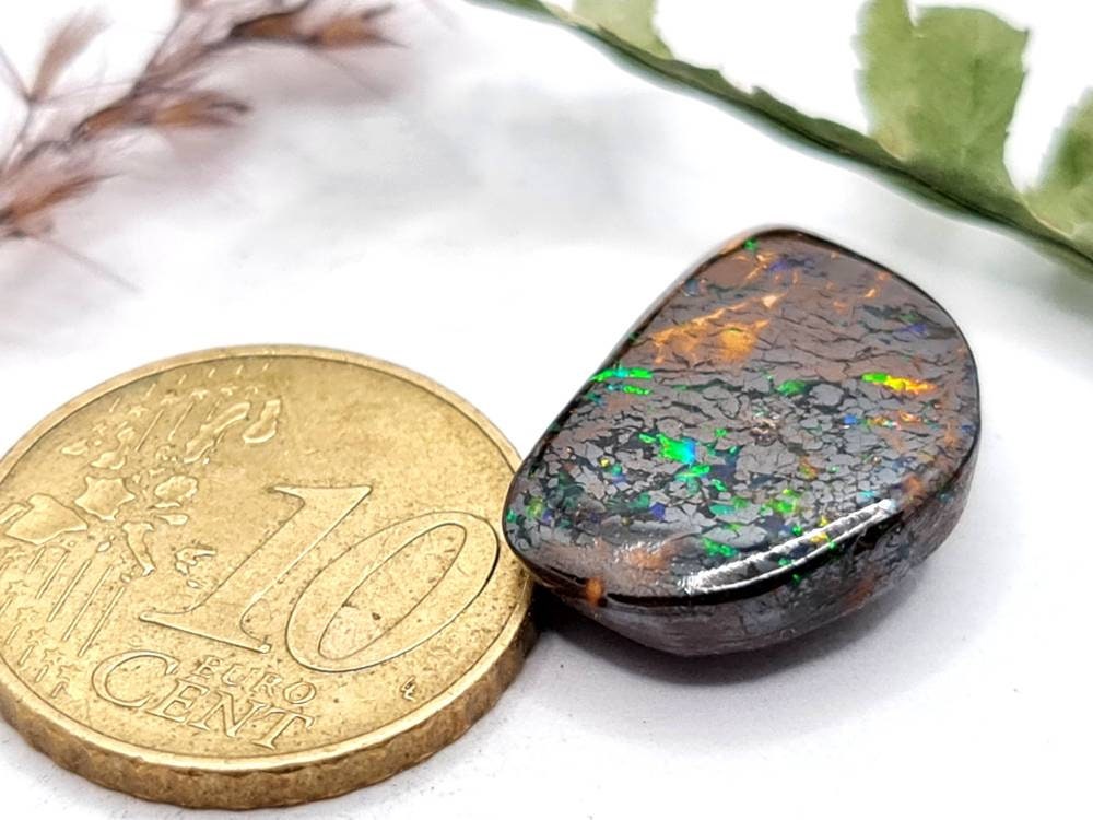 Multicolor Matrix-Boulderopal mit allen Farben des Regenbogens! 18,2x13,3mm 12ct (Nr.582)