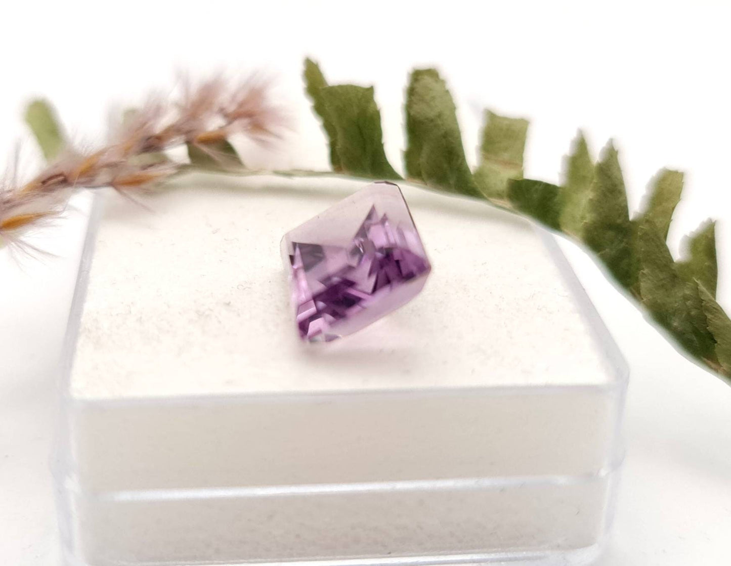 Echter violetter Amethyste lila rechteck facettiert 12,5x9,6mm 6,3ct (Nr.931)
