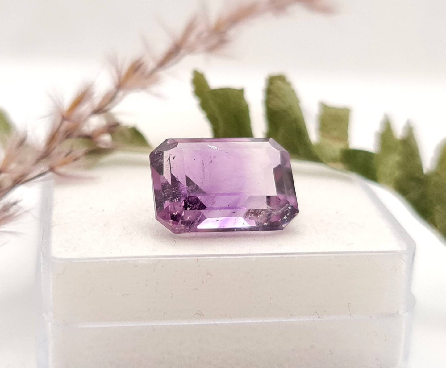 Echter violetter Amethyste lila Oktagon facettiert 14,2x10,2mm 8ct (Nr.948)