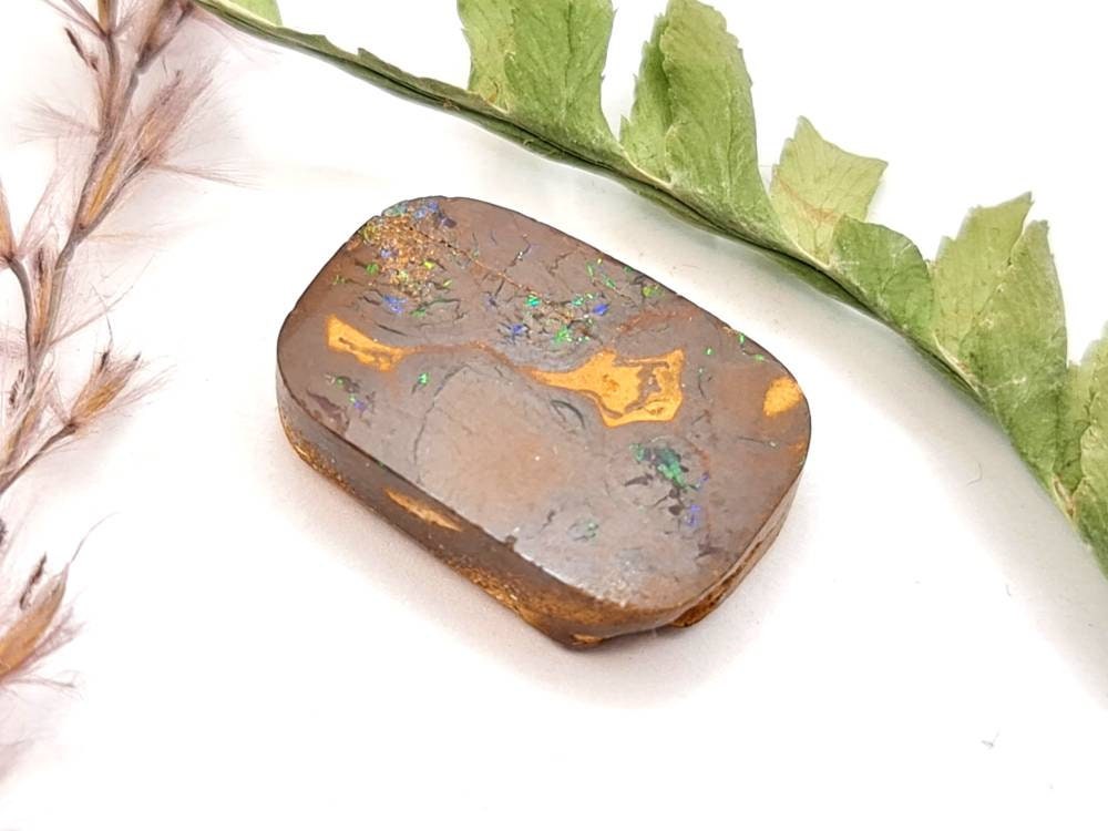 Echter australischer Boulderopal, Matrixopal grün braun 18,8x12,5mm 12,48ct (Nr.623)