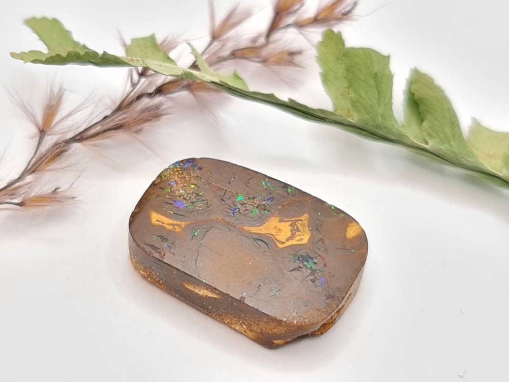 Echter australischer Boulderopal, Matrixopal grün braun 18,8x12,5mm 12,48ct (Nr.623)