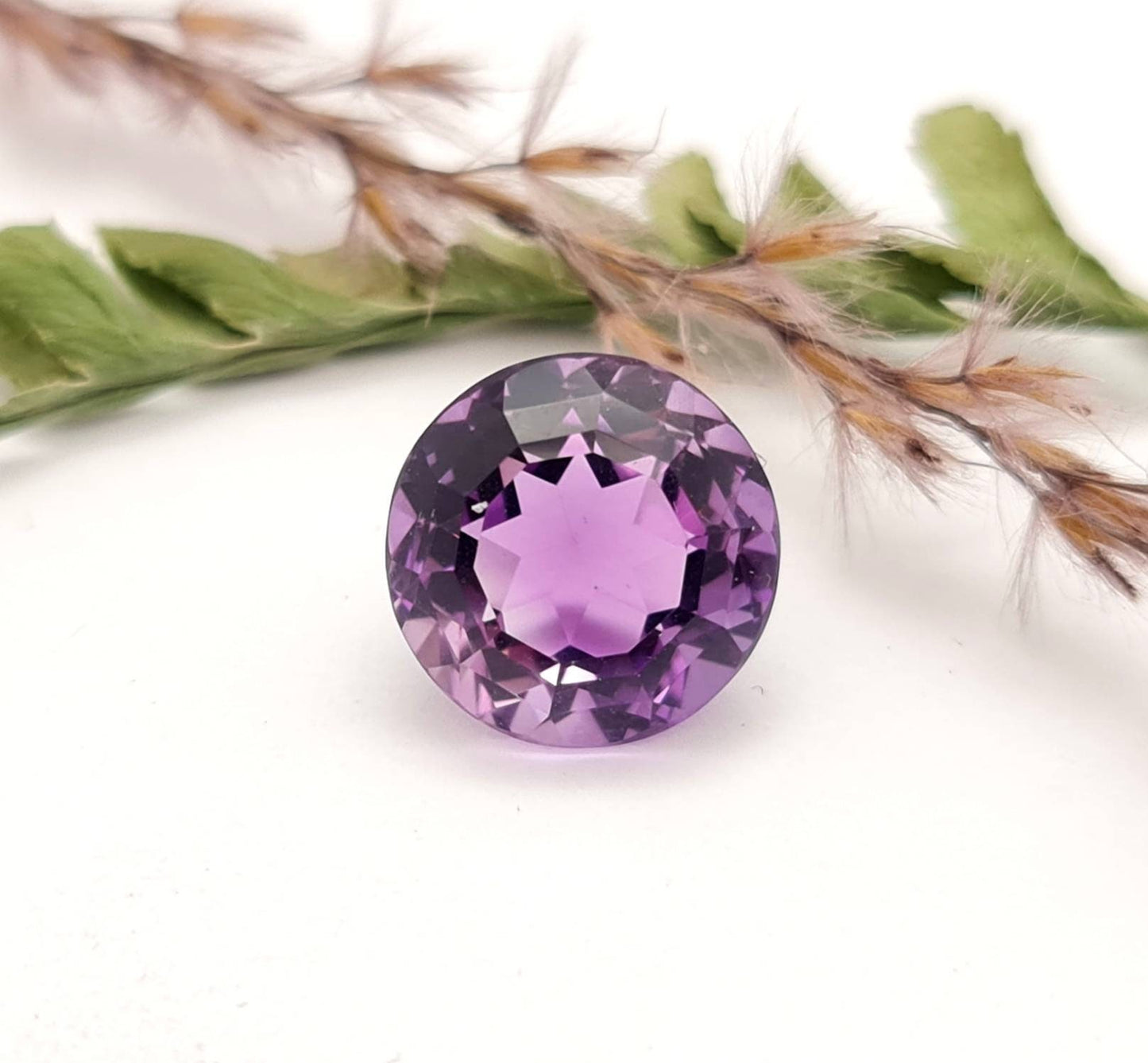 Echter facettierter Amethyst rund violett lila 12,9mm 8,31ct (Nr.723)