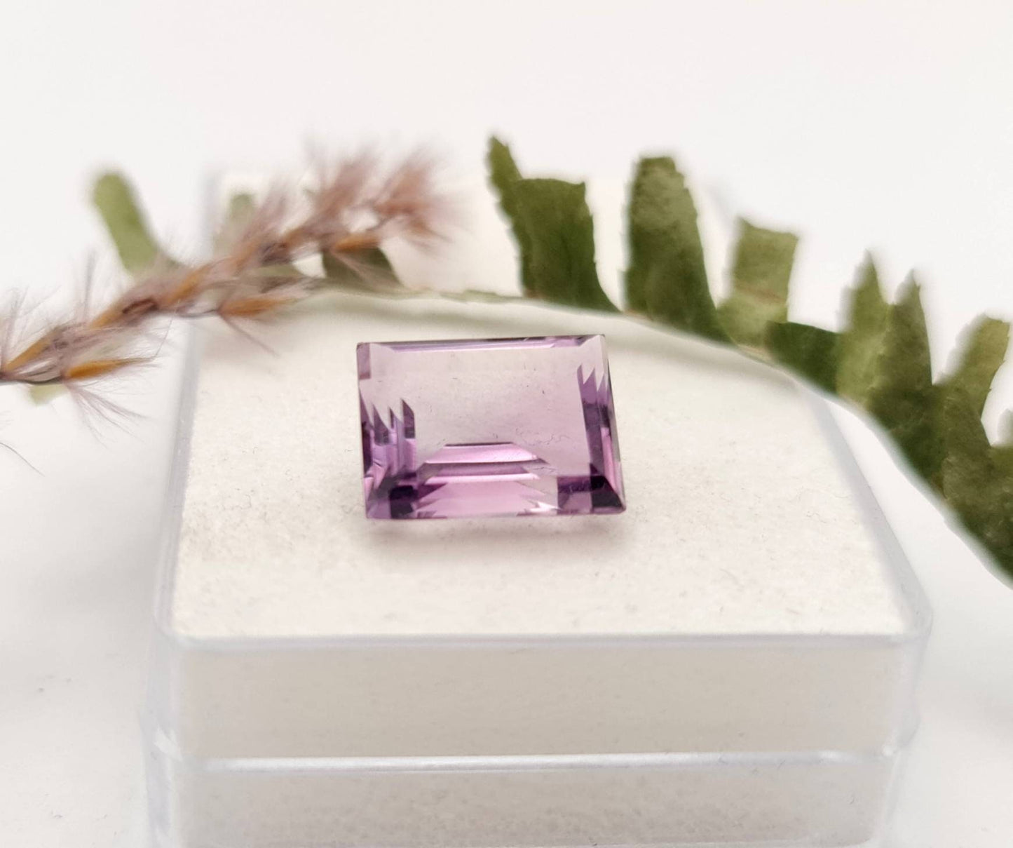 Echter violetter Amethyste lila rechteck facettiert 12,5x9,6mm 6,3ct (Nr.931)