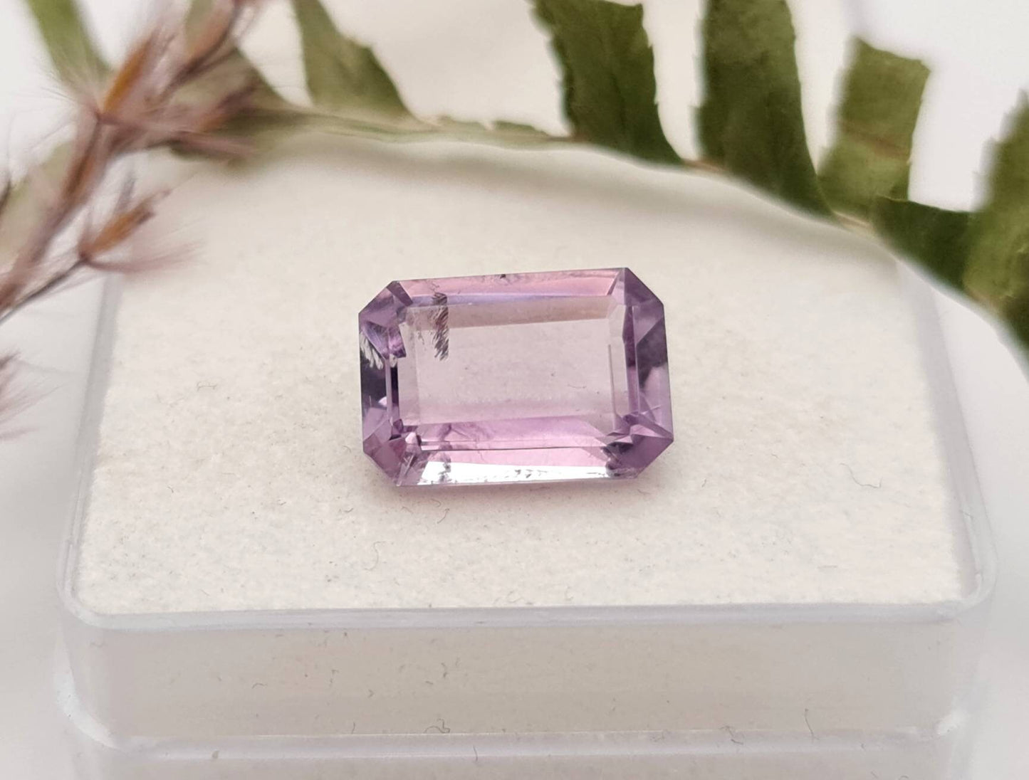Echter violetter Amethyste lila Oktagon facettiert 12x8,2mm 4,3ct (Nr.951)