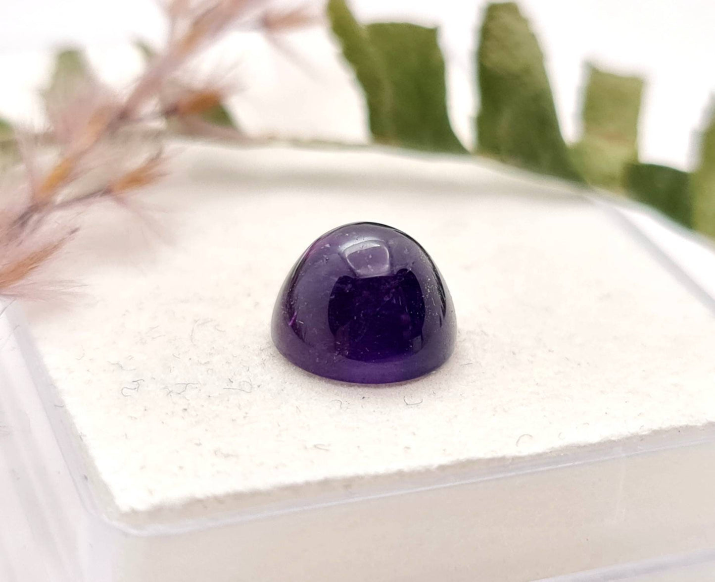Echter violetter Amethyst Cabochon rund lila 9mm 3,26ct (Nr.1036)