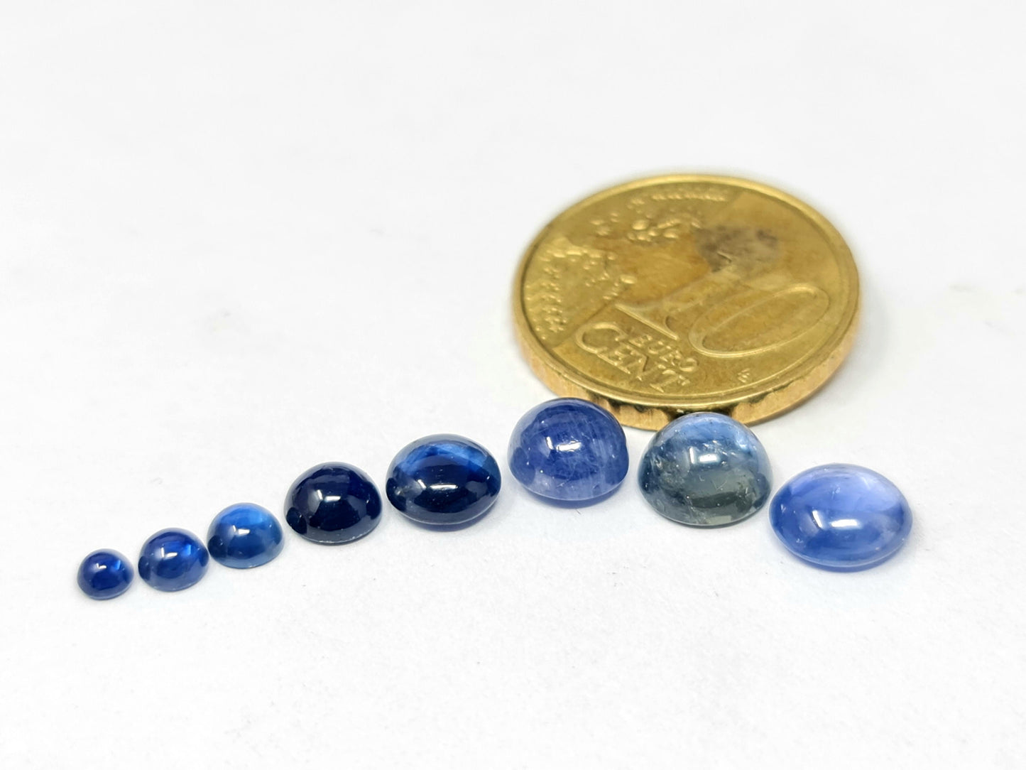 Nr. 111 Saphir/Safir Cabochons rund, blau, Größe wählbar  3-7mm Preis pro Stück!