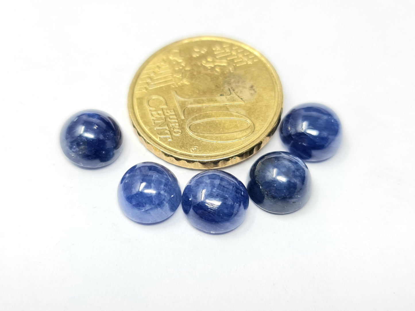 Nr. 112  Safir /Saphir Cabochons 8mm rund opak blau