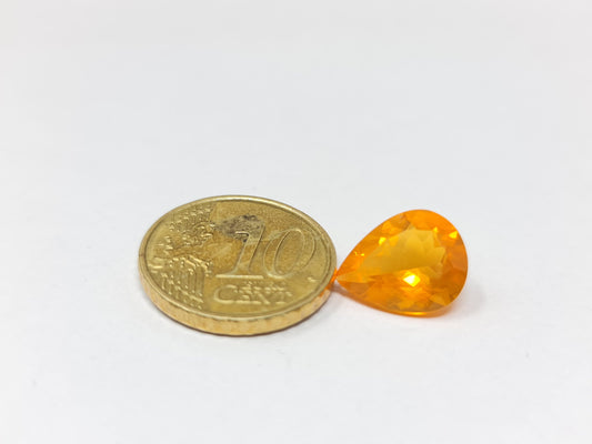 Nr.127 Feueropal Tropfen, orange facettiert 12,8x10,3x5 mm  3,5ct