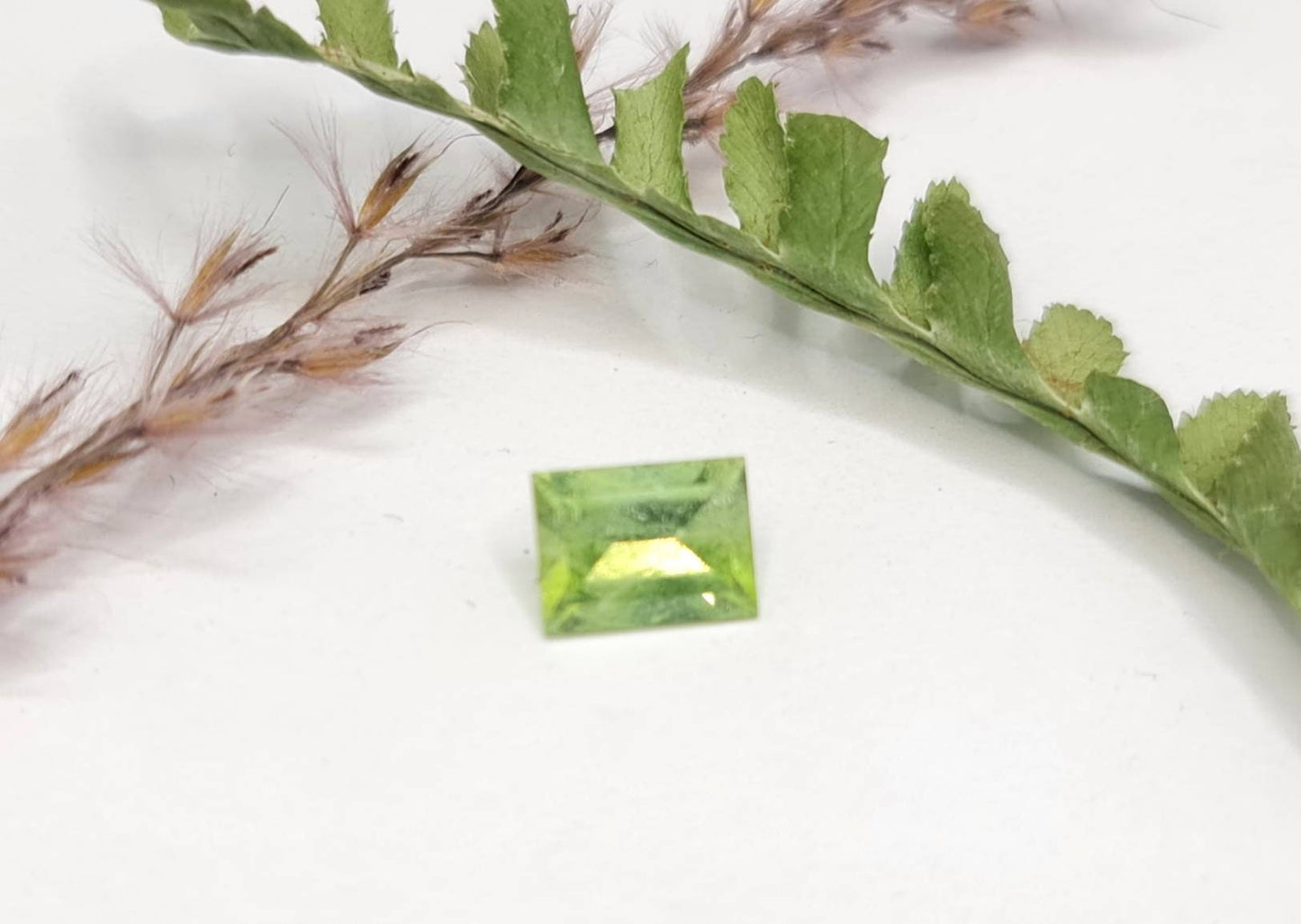 Nr.228 Grüner Peridot Rechteck facettiert 8x6mm 1,59ct