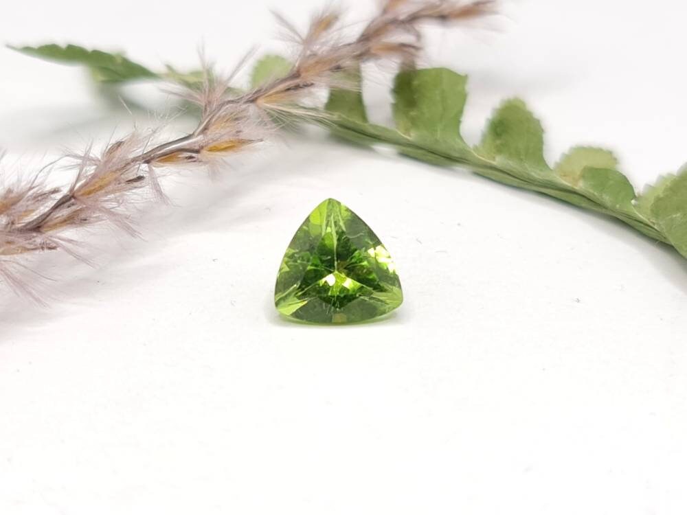 Peridot Trilliant, facettiert, grün 8x8mm 1,99ct (Nr.312)