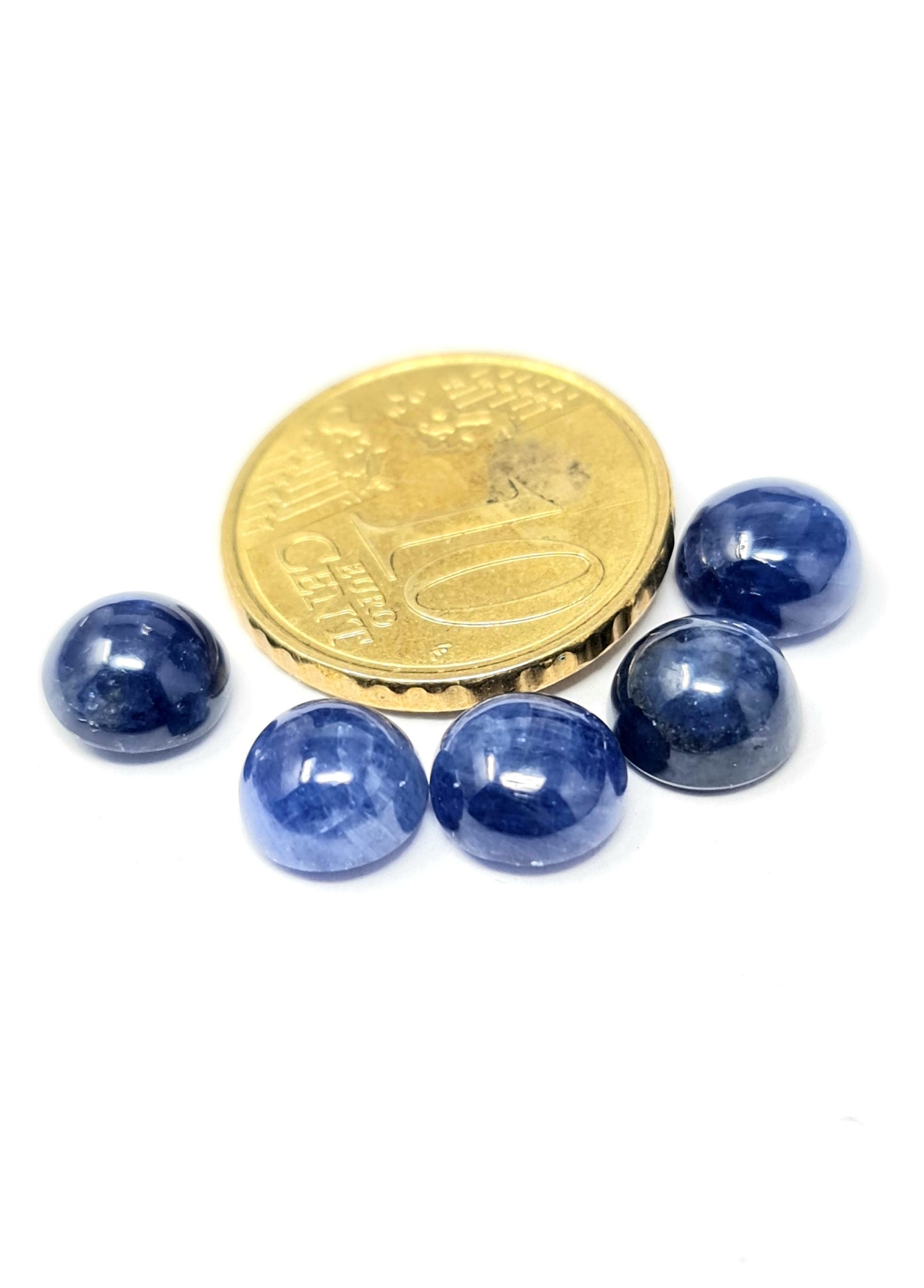 Nr. 112  Safir /Saphir Cabochons 8mm rund opak blau