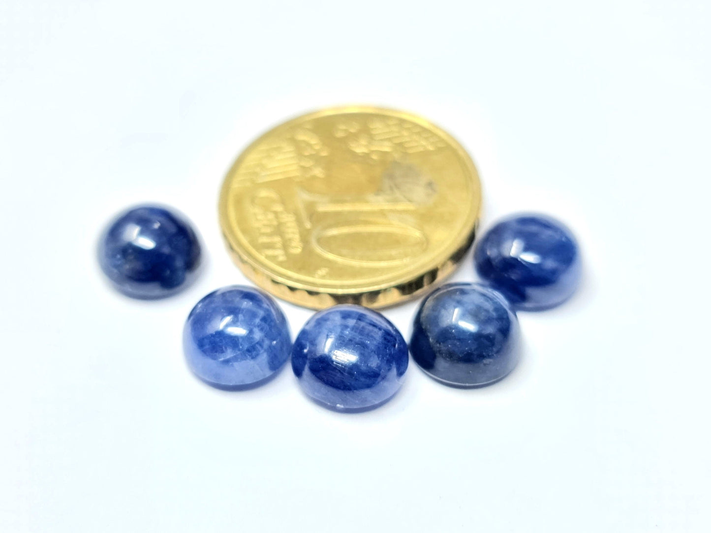 Nr. 112  Safir /Saphir Cabochons 8mm rund opak blau