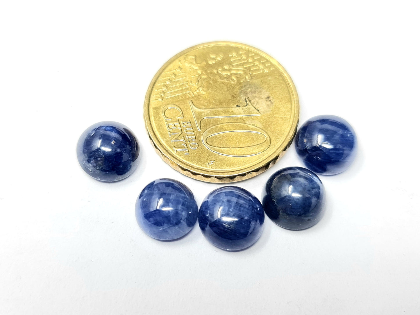 Nr. 112  Safir /Saphir Cabochons 8mm rund opak blau