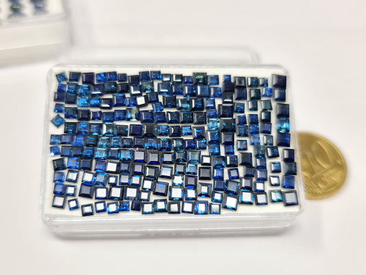 Nr 115 Saphir/ Safir carree, Rechteck facettiert 2-3mm blau Preis gilt pro Stück