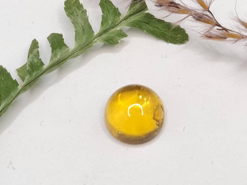 Goldberyll Cabochon gelb rund 11mm 6,27ct (Nr.327)