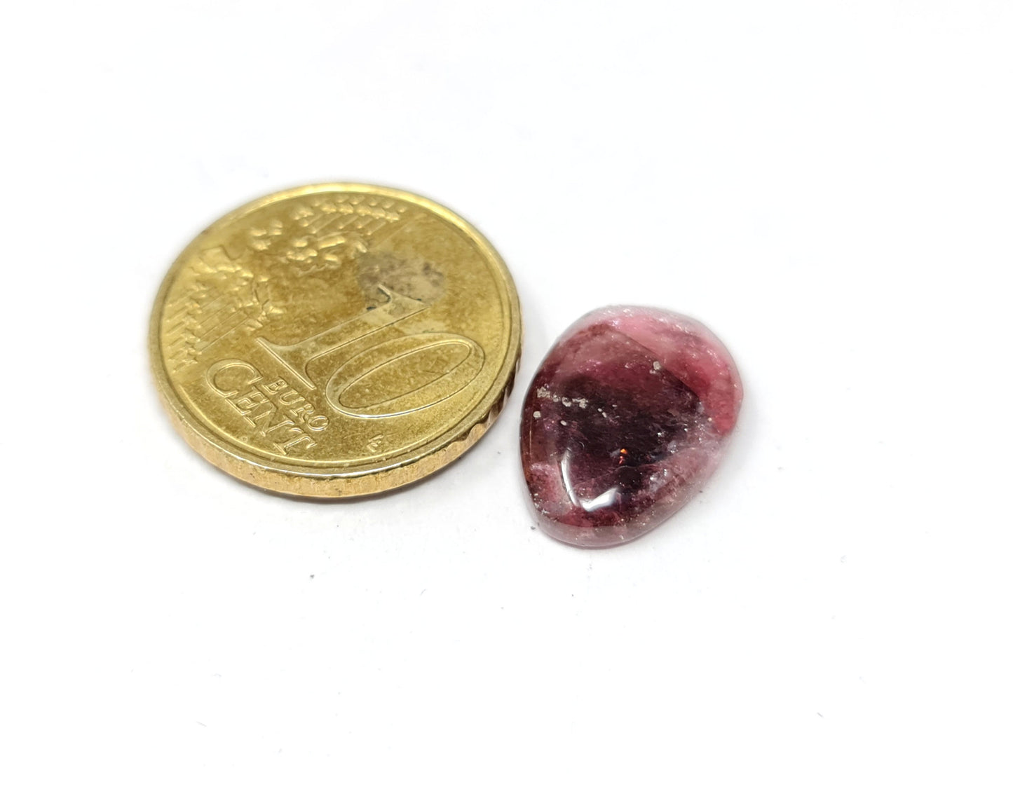 Nr.142 Bordeaux roter Turmalin Cabochon, Tropfen, 15x10,6mm 5,85ct