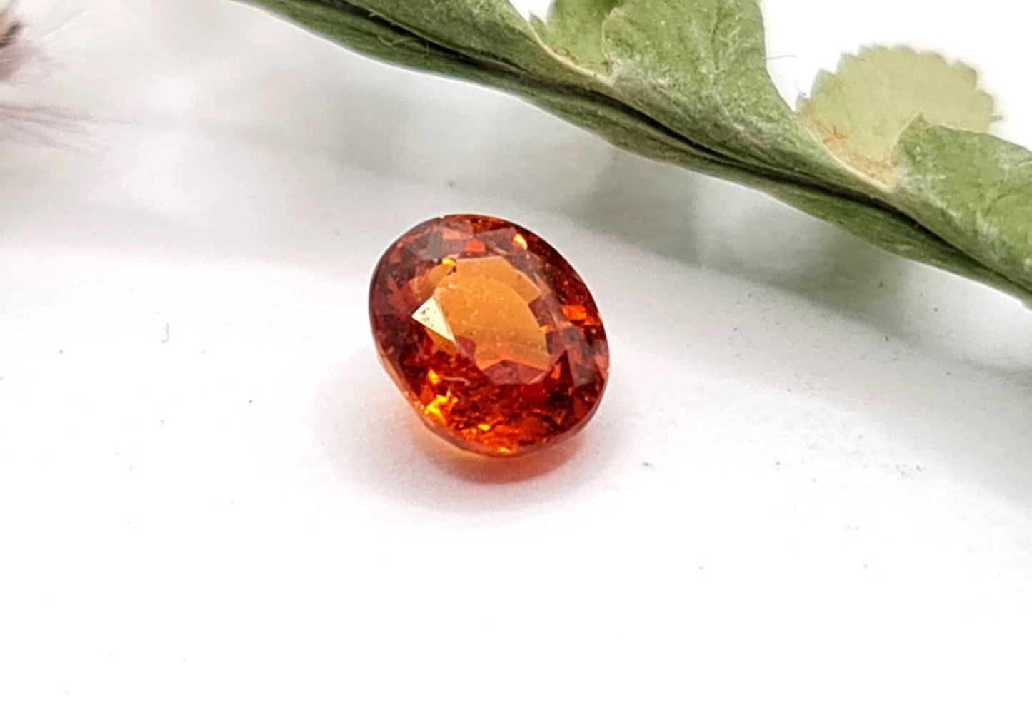 Oval facettierter Mandaringranat Spessartin orange 5,4×4,7mm 0,89ct (Nr.502)