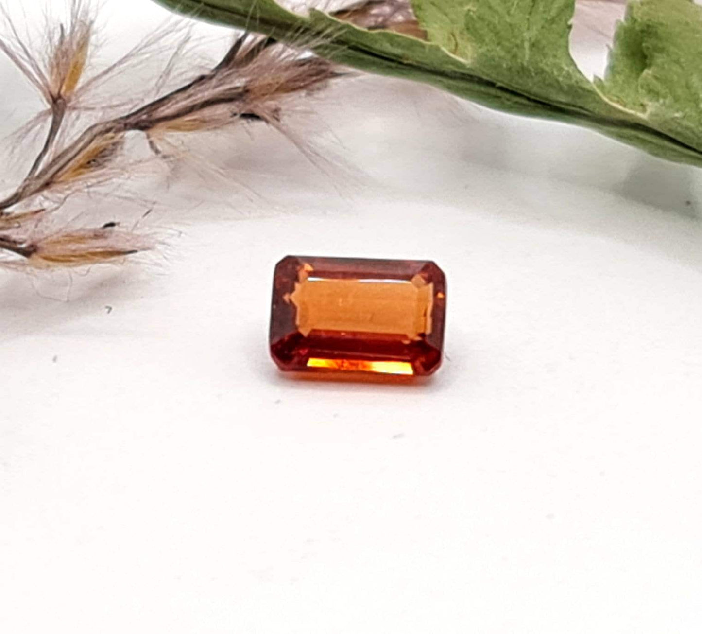 Rechteckig facettierter Mandaringranat Spessartin orange 5,8x4mm 0,83ct (Nr.507)