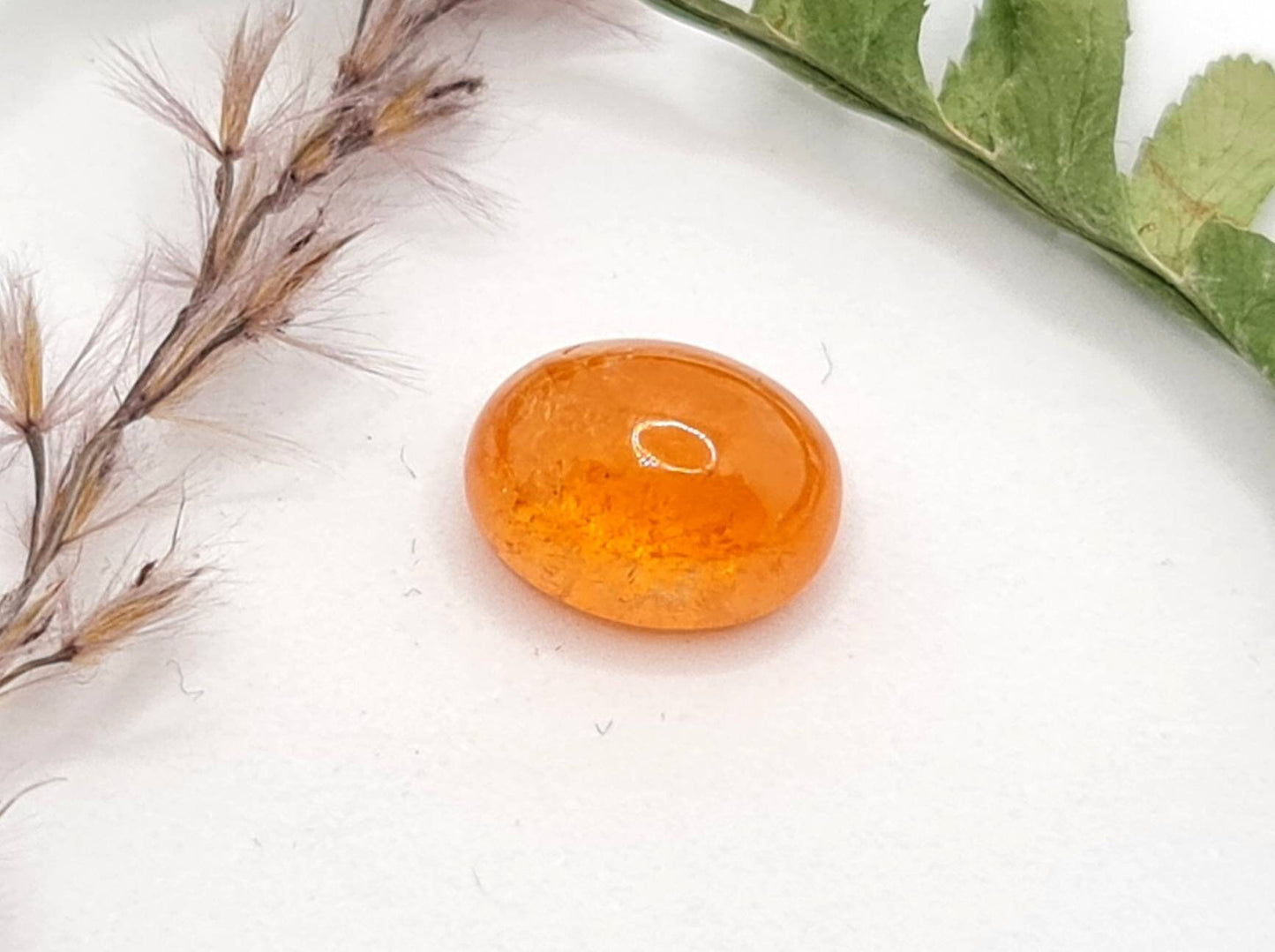 Ovales Mandaringranat Cabochon orange 10,7x8,4mm 5,96ct (Nr.512)