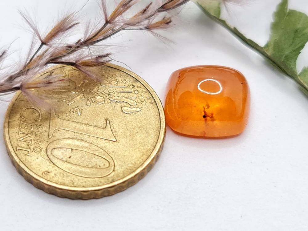 Rechteckiges Mandaringranat Cabochon orange  10,7x10mm  7,79ct (Nr.524)