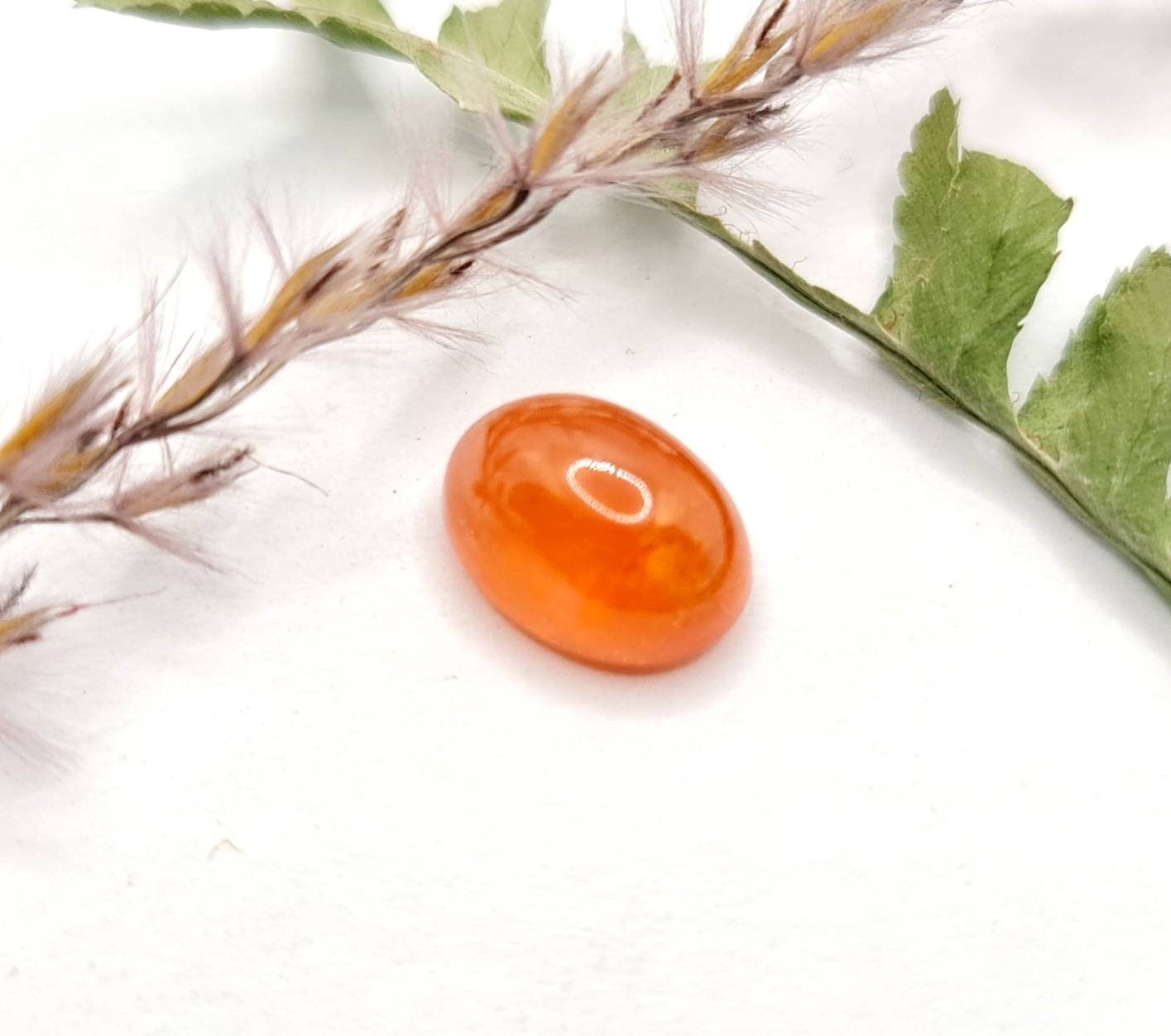 Orangefarbenes ovales Mandaringranat Cabochon Spessartin 10,8x7,8mm 5,37ct (Nr.526)