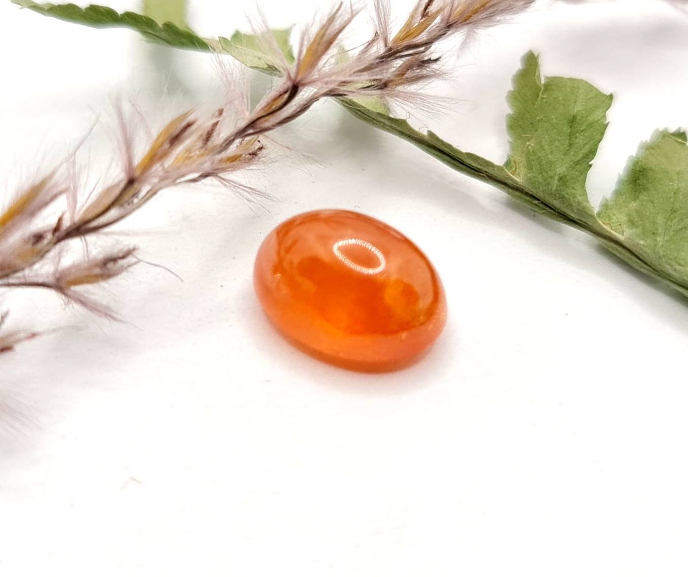 Orangefarbenes ovales Mandaringranat Cabochon Spessartin 10,8x7,8mm 5,37ct (Nr.526)