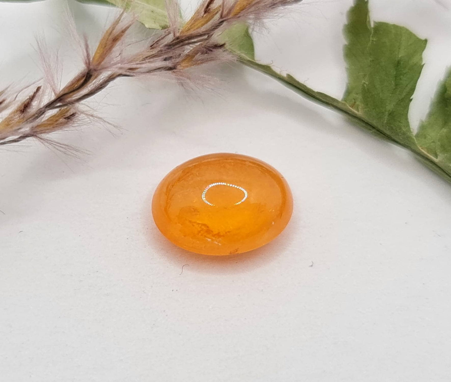 Ovales orangefarbenes Mandaringranat Cabochon Spessartin 10x8mm 4,07ct (Nr.557)