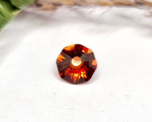 Facettierter Mandaringranat (Spessartin), rund und orange 7mm 1,6ct (Nr.258)