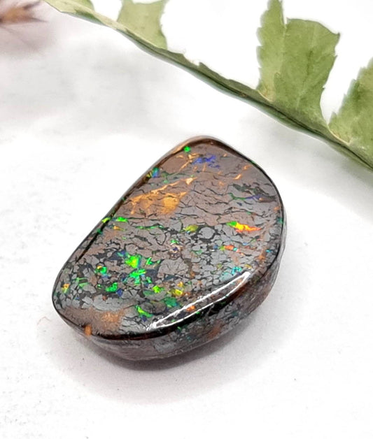 Multicolor Matrix-Boulderopal mit allen Farben des Regenbogens! 18,2x13,3mm 12ct (Nr.582)