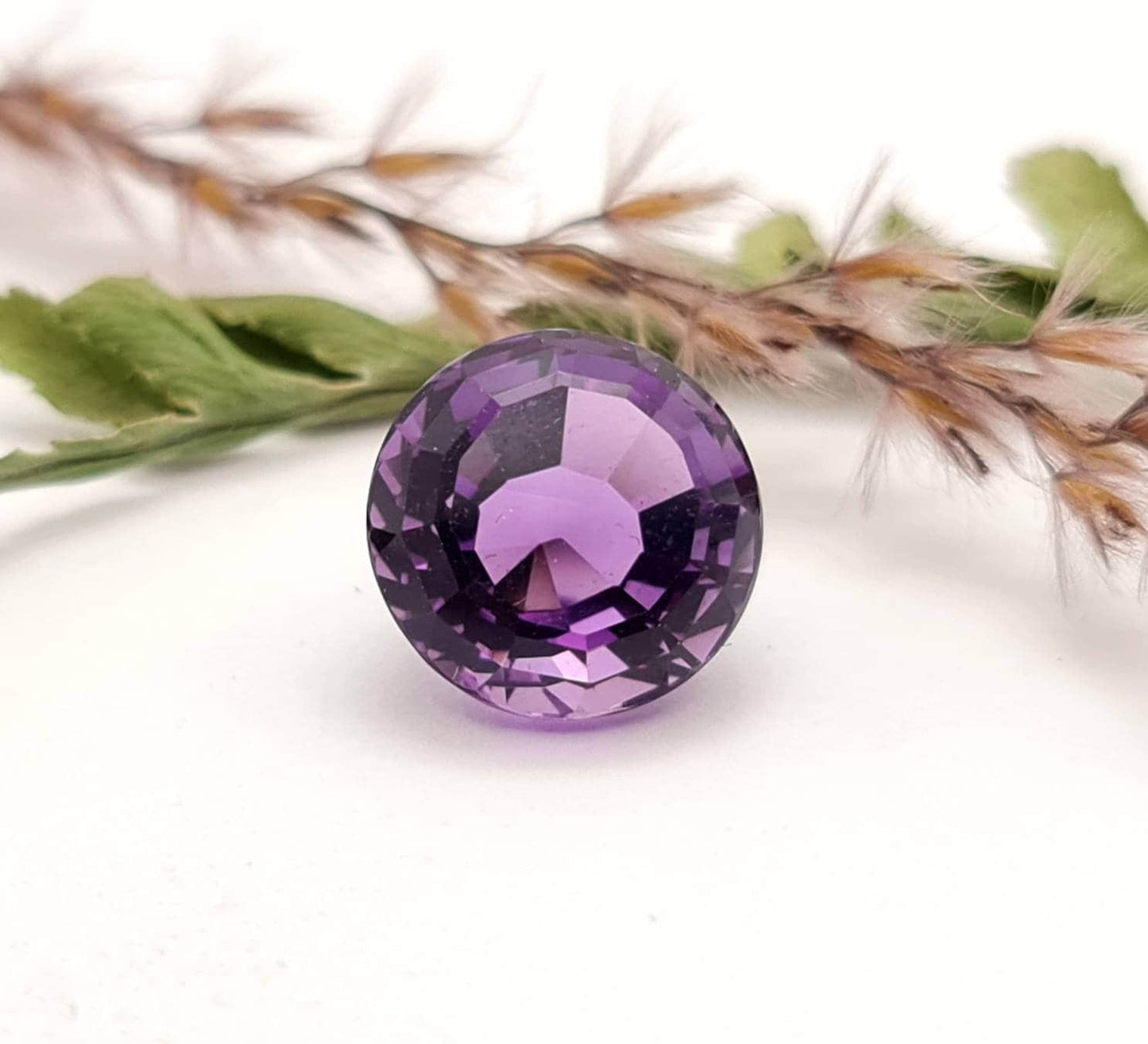 Echter facettierter Amethyst rund lila violett 12,7mm 8,44ct (Nr.718)