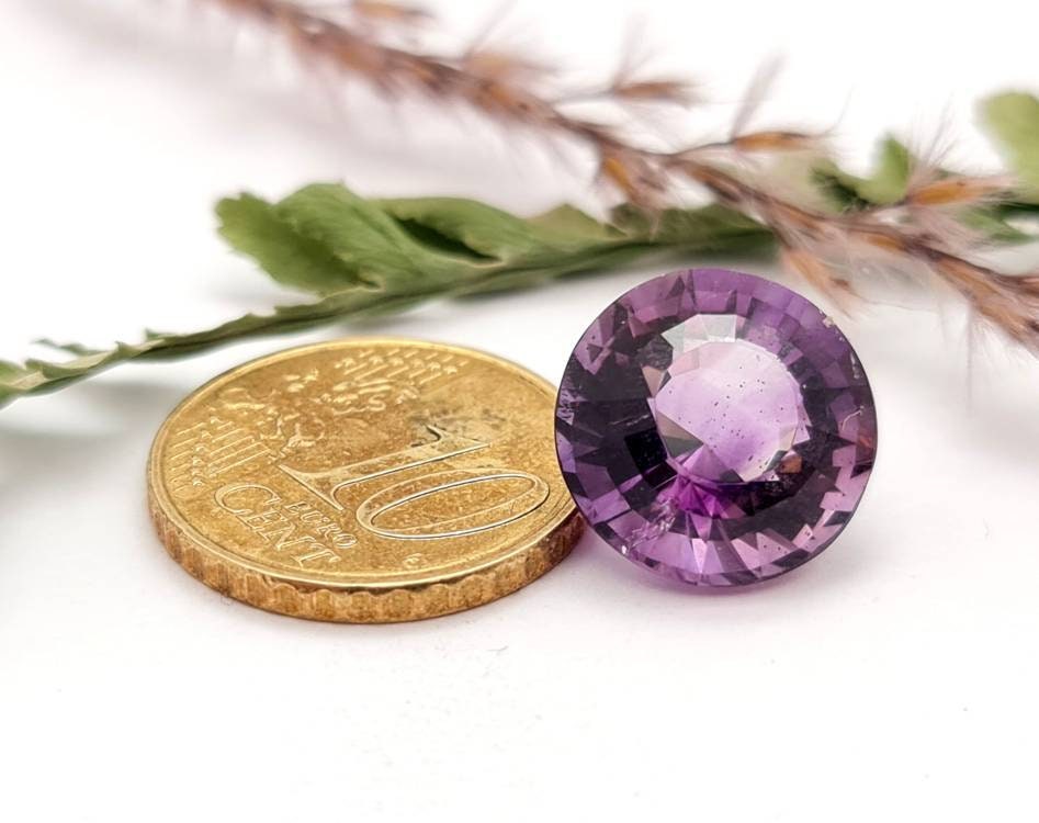 Echter facettierter Amethyst rund lila violett 13,5mm 8,95ct (Nr.721)