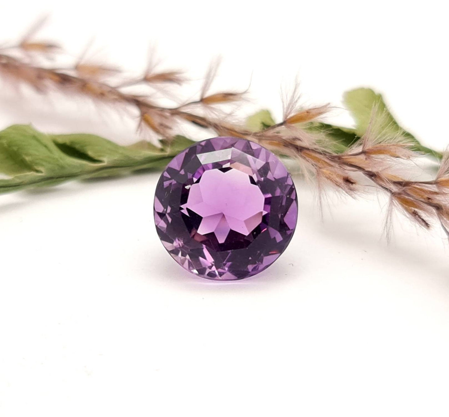 Echter facettierter Amethyst rund violett lila 12,9mm 8,31ct (Nr.723)