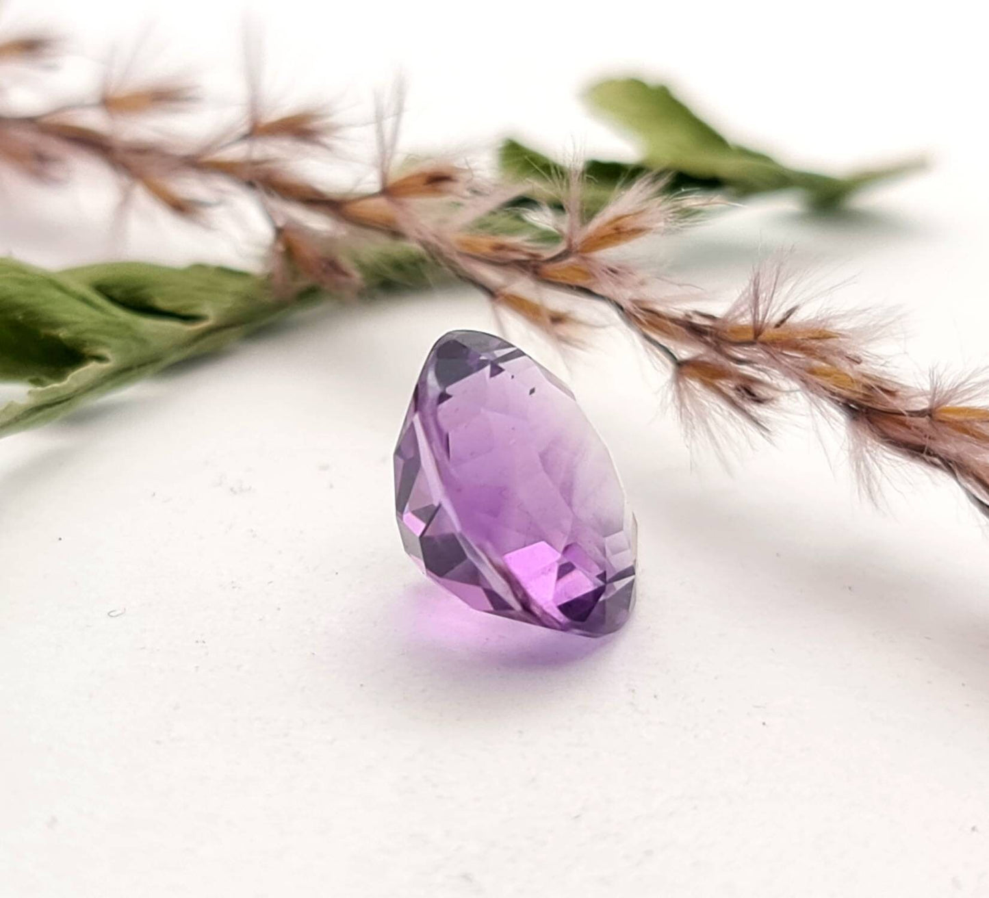 Echter facettierter Amethyst rund violett lila 12,8 mm 7,19 ct (Nr.738)