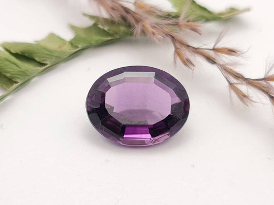 Echter ovaler Amethyst facettiert violett lila 16,4x12,9 mm 10,11ct (Nr.739)